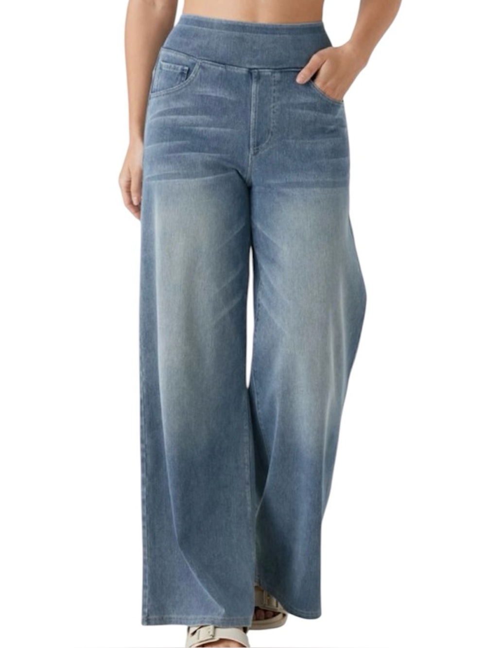 Halara Flex High Waisted Pockets Baggy
Wide Leg Washed Casual Jeans Large Petite